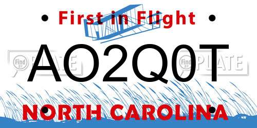 AO2Q0T North Carolina License Plate