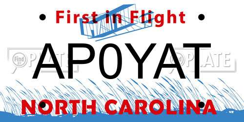 AP0YAT North Carolina License Plate