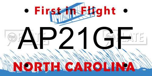 AP21GF North Carolina License Plate