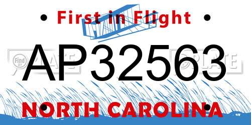 AP32563 North Carolina License Plate