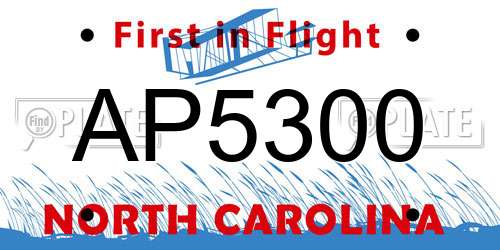 AP5300 North Carolina License Plate