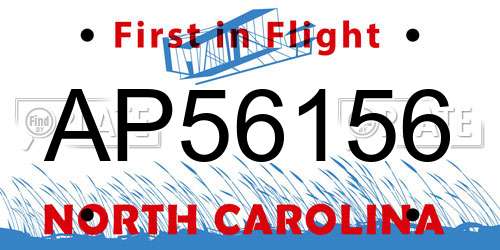 AP56156 North Carolina License Plate