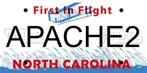 APACHE2 North Carolina License Plate
