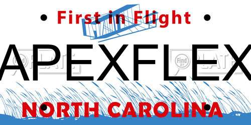 APEXFLEX North Carolina License Plate