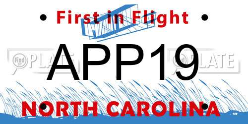 APP19 North Carolina License Plate