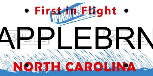 APPLEBRN North Carolina License Plate