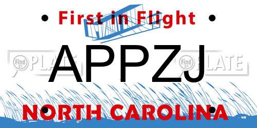 APPZJ North Carolina License Plate