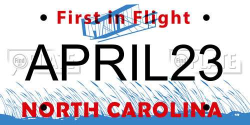 APRIL23 North Carolina License Plate