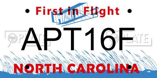 APT16F North Carolina License Plate