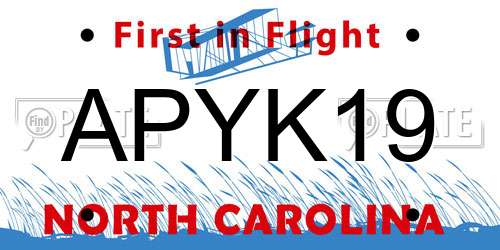APYK19 North Carolina License Plate