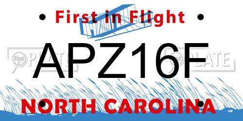 APZ16F North Carolina License Plate