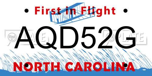 AQD52G North Carolina License Plate