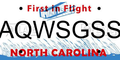 AQWSGSS North Carolina License Plate