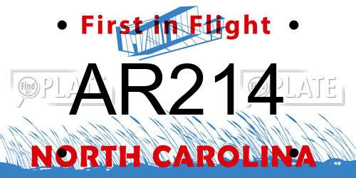 AR214 North Carolina License Plate