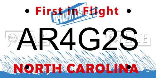 AR4G2S North Carolina License Plate