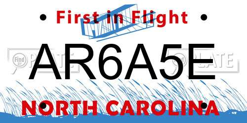 AR6A5E North Carolina License Plate