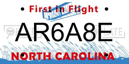 AR6A8E North Carolina License Plate
