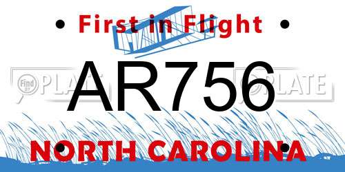 AR756 North Carolina License Plate