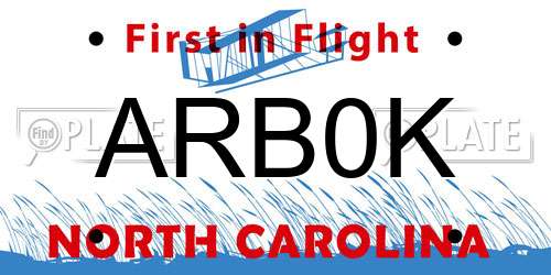 ARB0K North Carolina License Plate