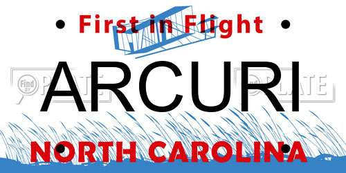 ARCURI North Carolina License Plate