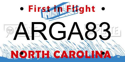 ARGA83 North Carolina License Plate