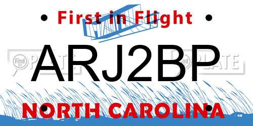 ARJ2BP North Carolina License Plate