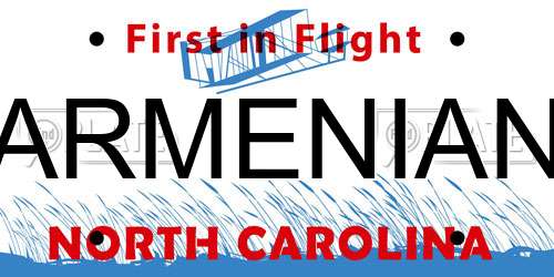 ARMENIAN North Carolina License Plate