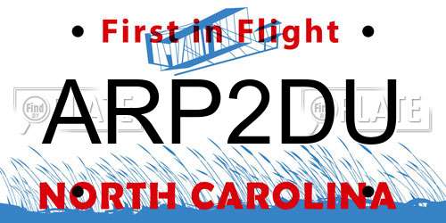 ARP2DU North Carolina License Plate