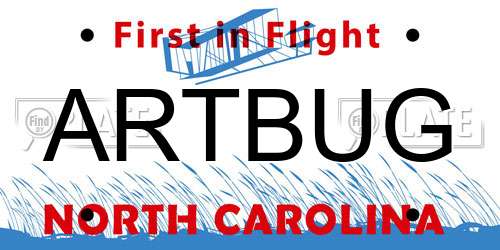 ARTBUG North Carolina License Plate