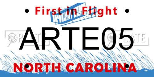 ARTE05 North Carolina License Plate