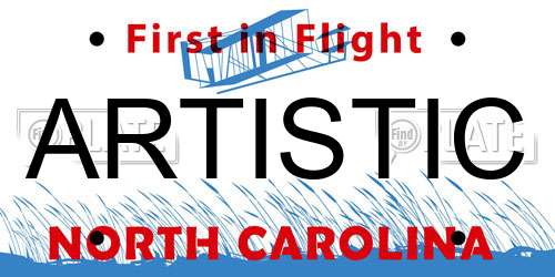 ARTISTIC North Carolina License Plate