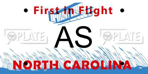 AS North Carolina License Plate