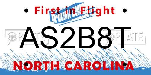 AS2B8T North Carolina License Plate