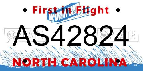 AS42824 North Carolina License Plate