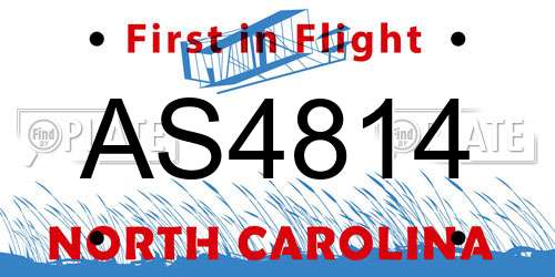 AS4814 North Carolina License Plate