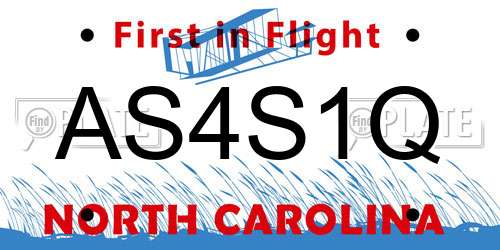 AS4S1Q North Carolina License Plate
