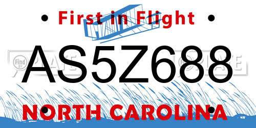 AS5Z688 North Carolina License Plate