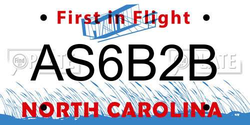 AS6B2B North Carolina License Plate