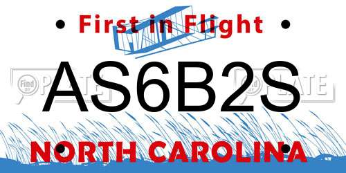 AS6B2S North Carolina License Plate