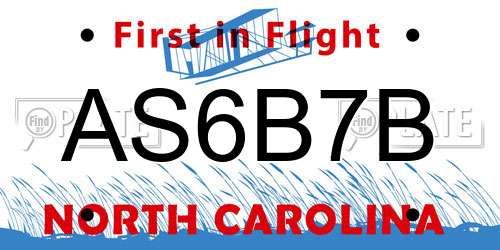 AS6B7B North Carolina License Plate