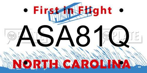 ASA81Q North Carolina License Plate