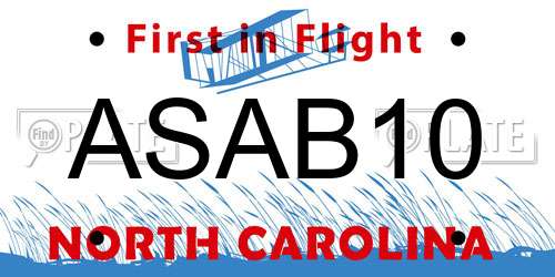 ASAB10 North Carolina License Plate
