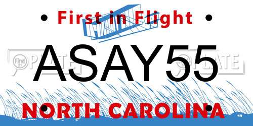 ASAY55 North Carolina License Plate