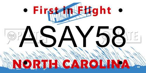 ASAY58 North Carolina License Plate
