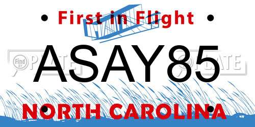 ASAY85 North Carolina License Plate