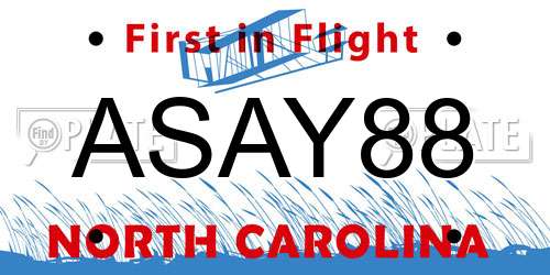 ASAY88 North Carolina License Plate