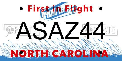 ASAZ44 North Carolina License Plate