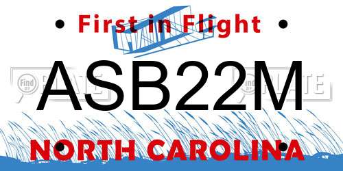ASB22M North Carolina License Plate