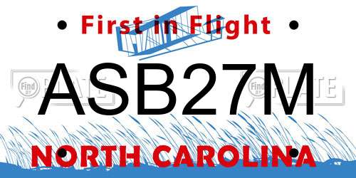 ASB27M North Carolina License Plate