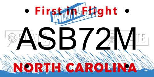 ASB72M North Carolina License Plate